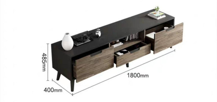 DEX Industrial Red Oak TV Console / Coffee Table