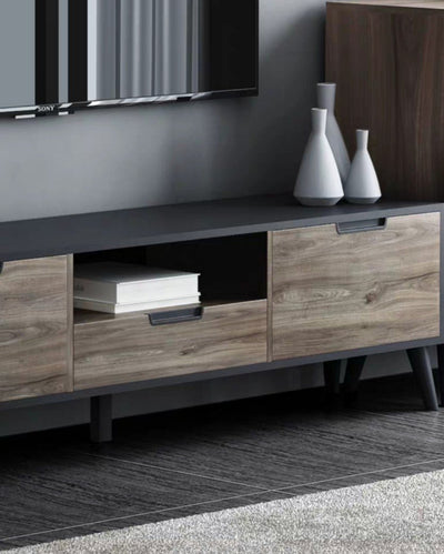 DEX Industrial Red Oak TV Console / Coffee Table