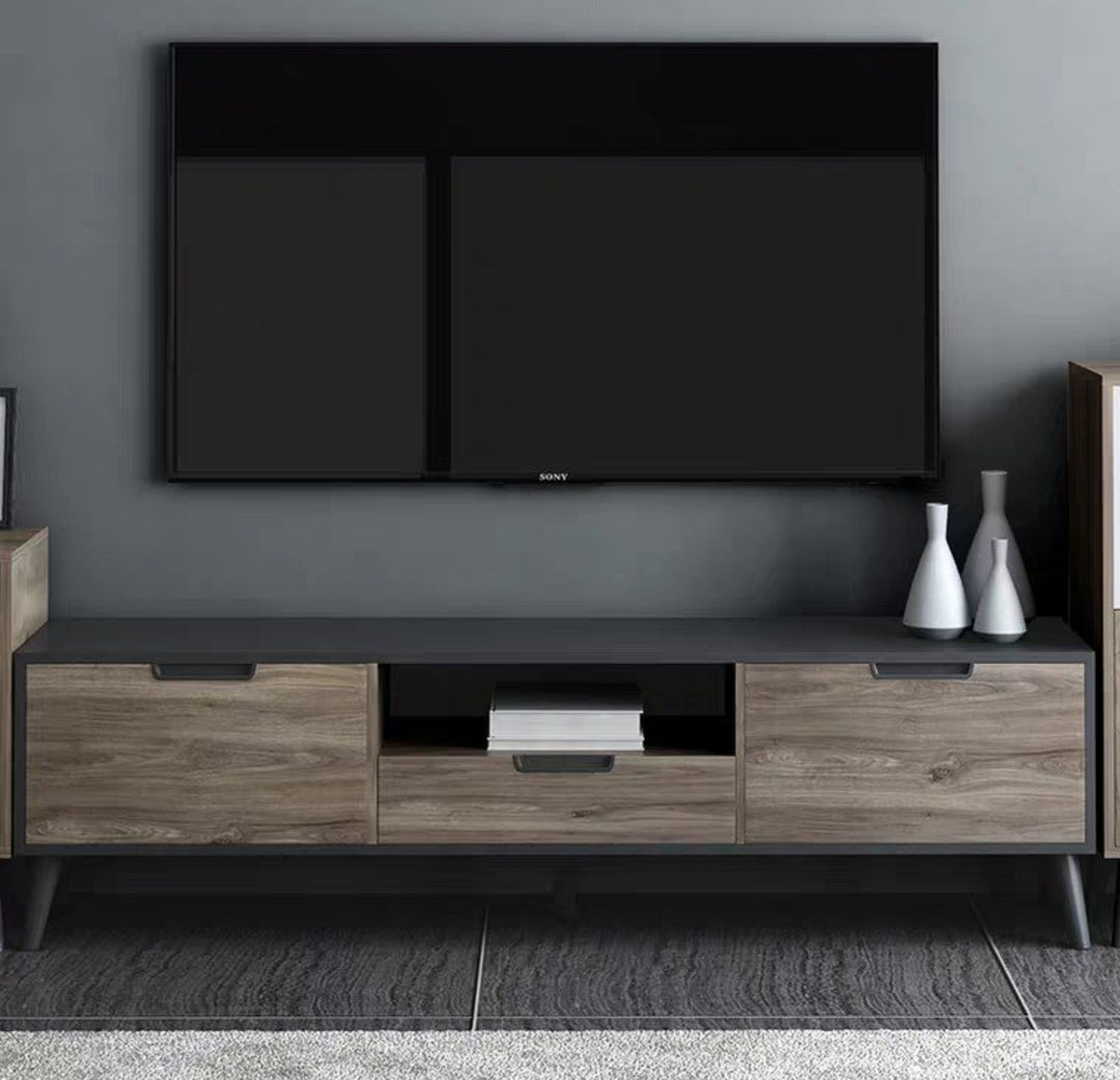 DEX Industrial Red Oak TV Console / Coffee Table