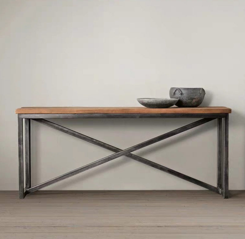 DAWSON Modern Industrial Solid Wood Table