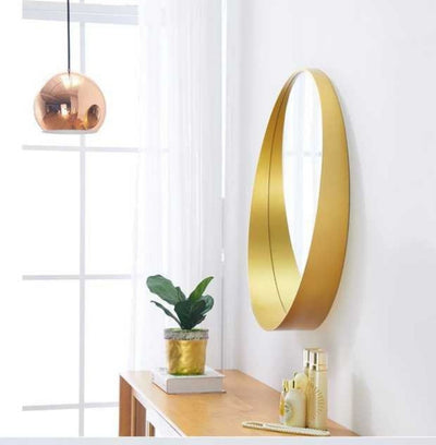 (Clearance) HARLET Solid Wood Round Wall Mirror