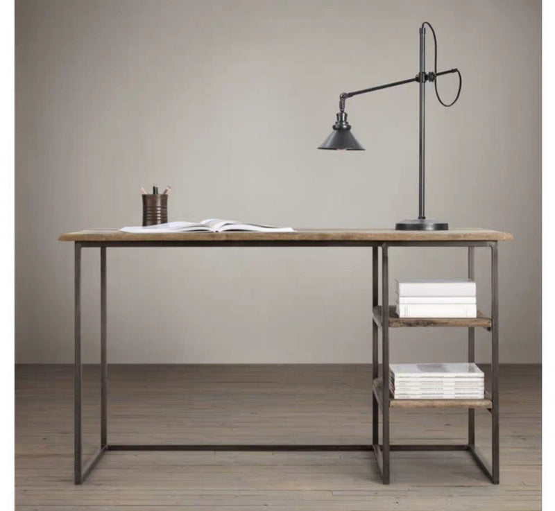 DUSK Industrial Solid Wood Study Table