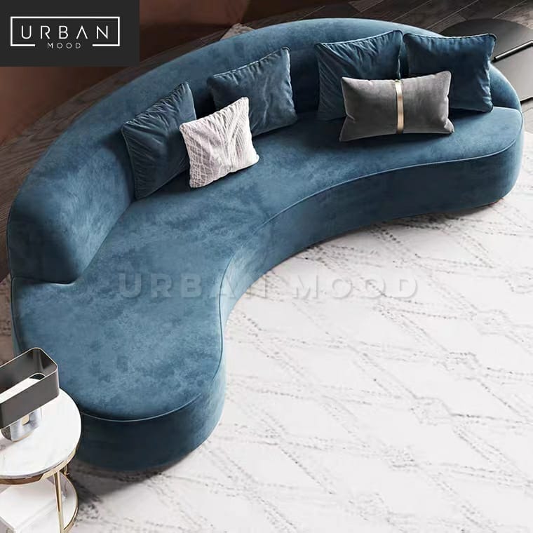 SKYLER Modern Curved Velvet Sofa