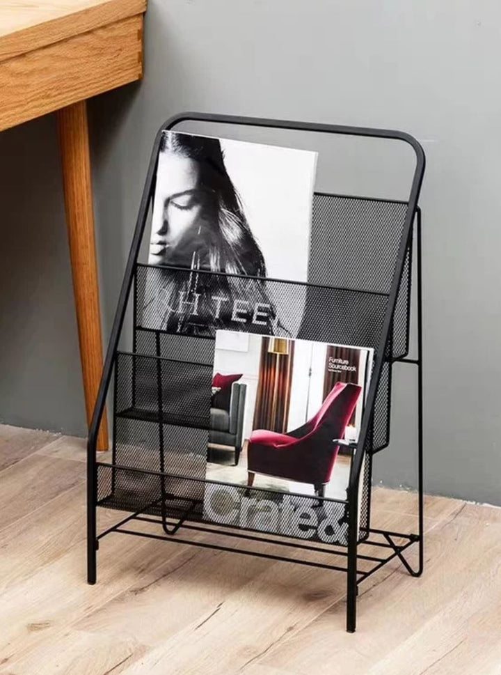 STIRLING Modern Industrial Mesh Magazine Rack