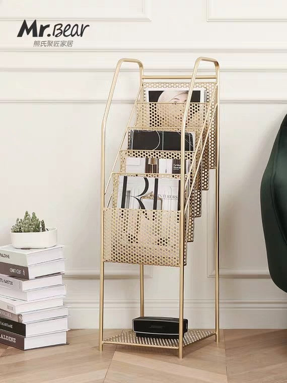 STIRLING Modern Industrial Mesh Magazine Rack