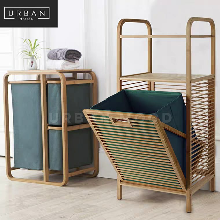 SUNDRY Rustic Laundry Basket Rack