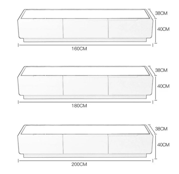 TATEO Modern Glossy TV Console