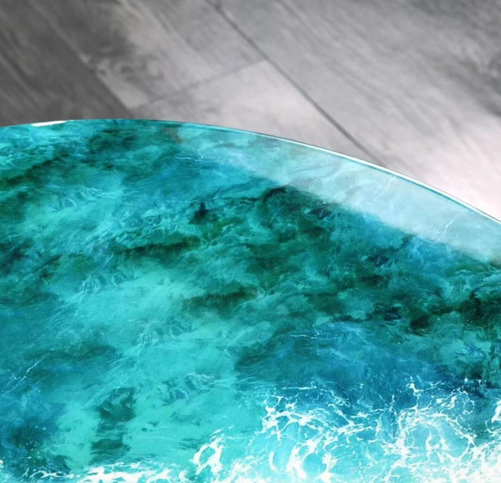 TERRA Ocean Waves Epoxy Solid Wood Coffee Table