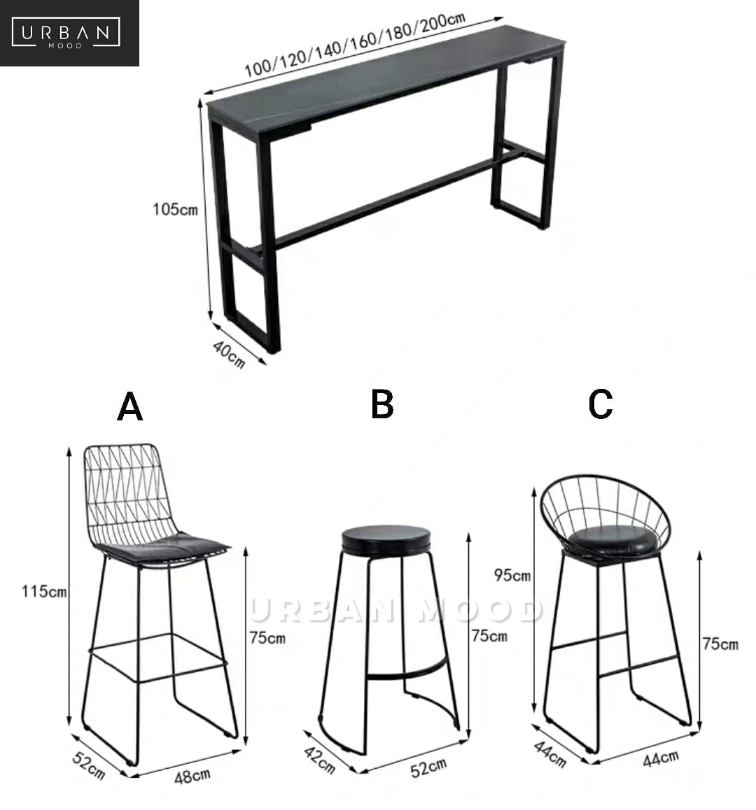 THASSOS Modern Marble Slate Bar Table