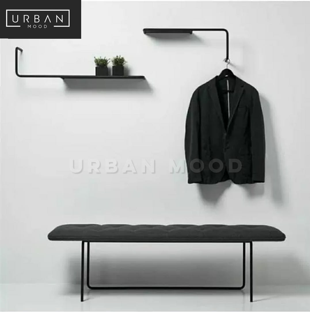 TOKI Minimalist Faux Leather Entryway Bench