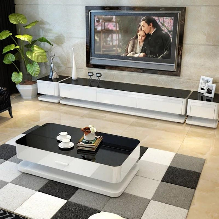 UXORIOUS Modern Tempered Glass TV Console