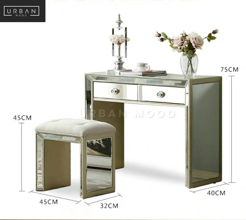 VALERIA Mirrored Vanity Table Set