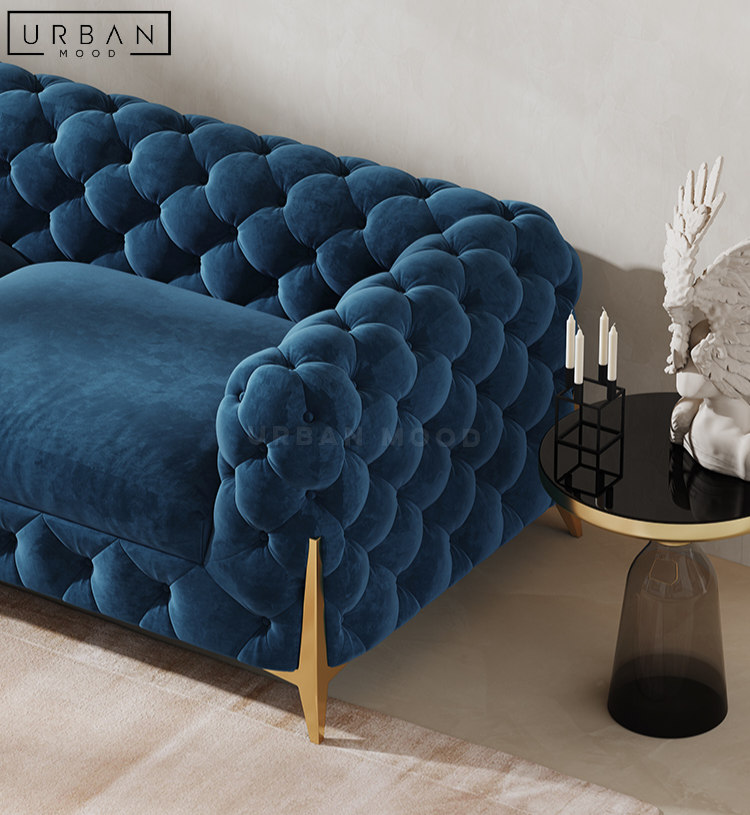 VERSO Victorian Chesterfield Velvet Sofa