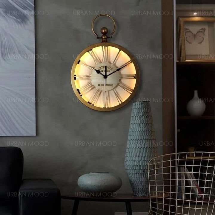 WESLEY LED Rustic Wall Clock