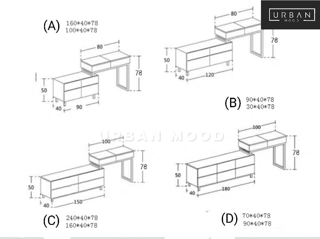 DEANS Modern Vanity Table / TV Cabinet