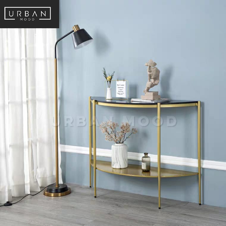 UMBRA Modern Half Moon Marble Hallway Console