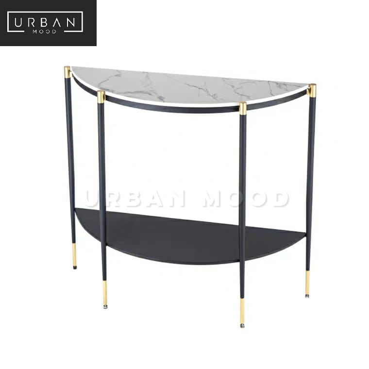 UMBRA Modern Half Moon Marble Hallway Console