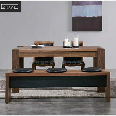 ICHI Rustic Solid Wood Dining Bench