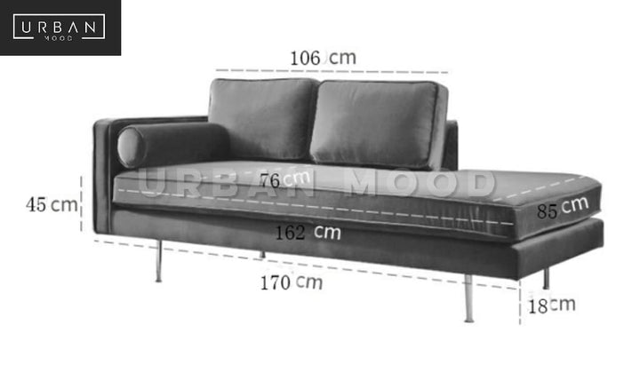 OGILVY Classic Velvet Chaise Lounge