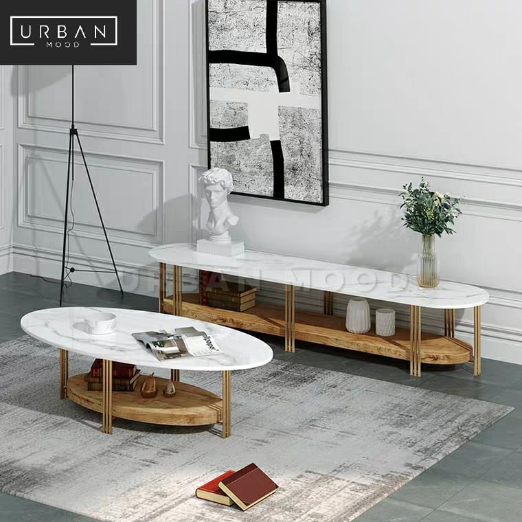 STERLING Modern Marble TV Console / Coffee Table