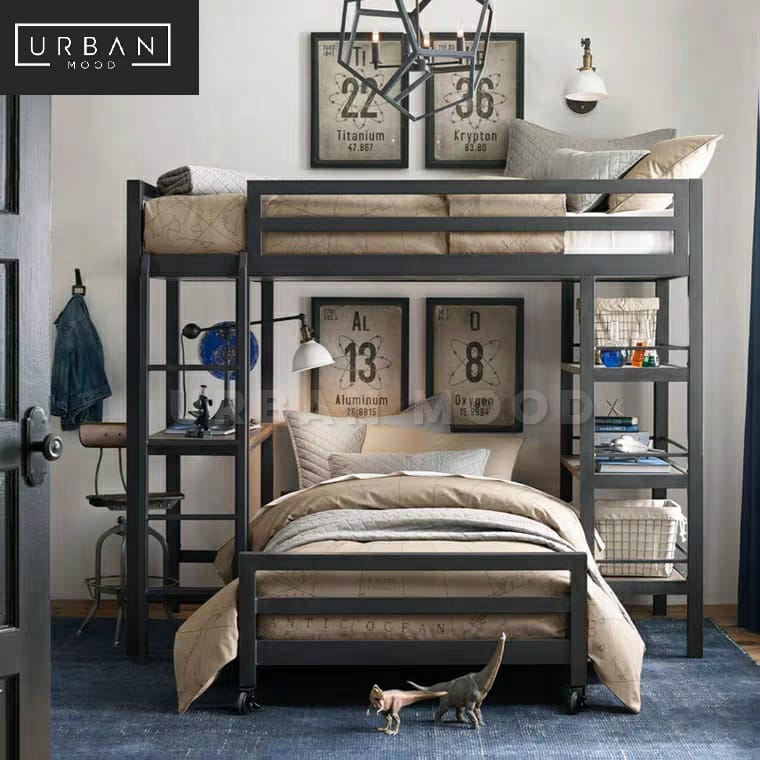 MANOR Industrial Double Decker Bedframe with Study