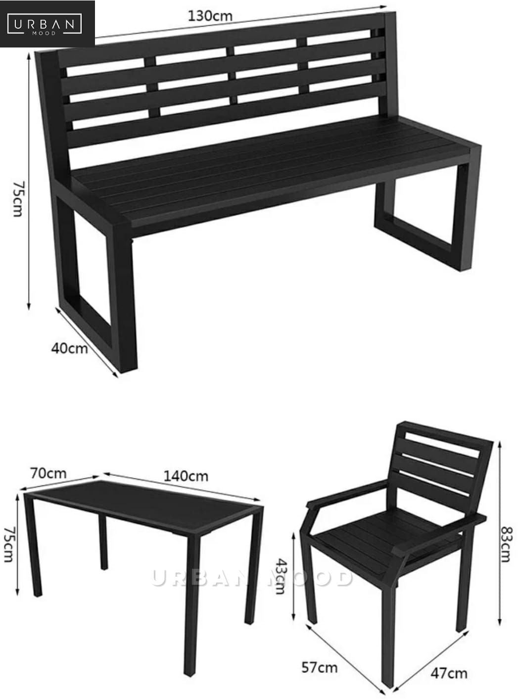 PICKET Modern Outdoor Table & Chairs