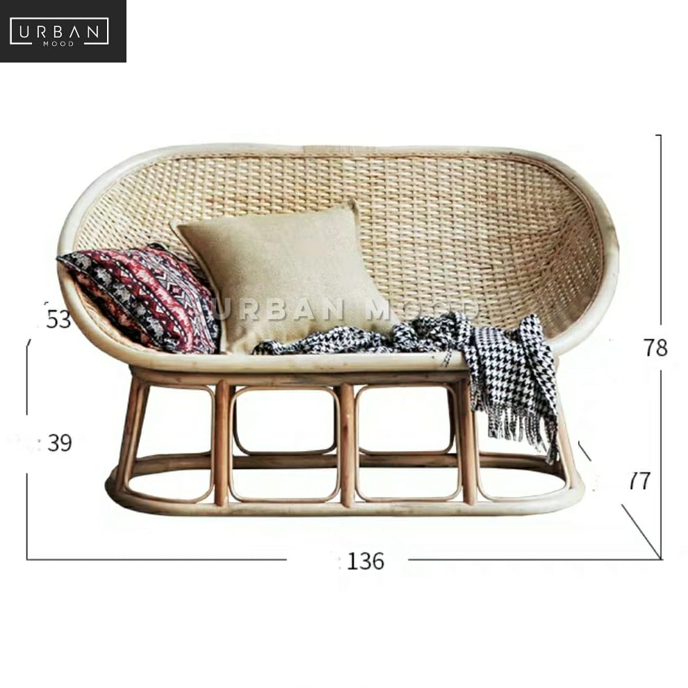 KOI Vintage Rattan Sofa