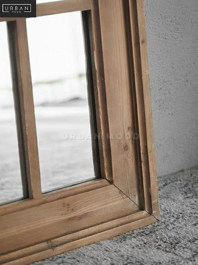 GASTON Rustic Windowgrill Standing Mirror