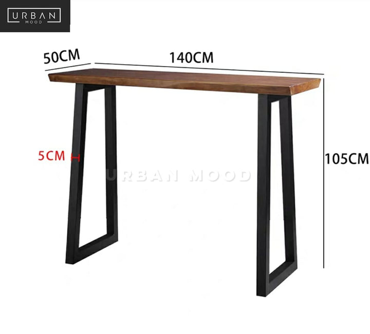 JONSON Rustic Solid Wood Bar Table