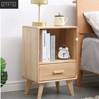 KENNEDY Rustic Solid Wood Bedside Table