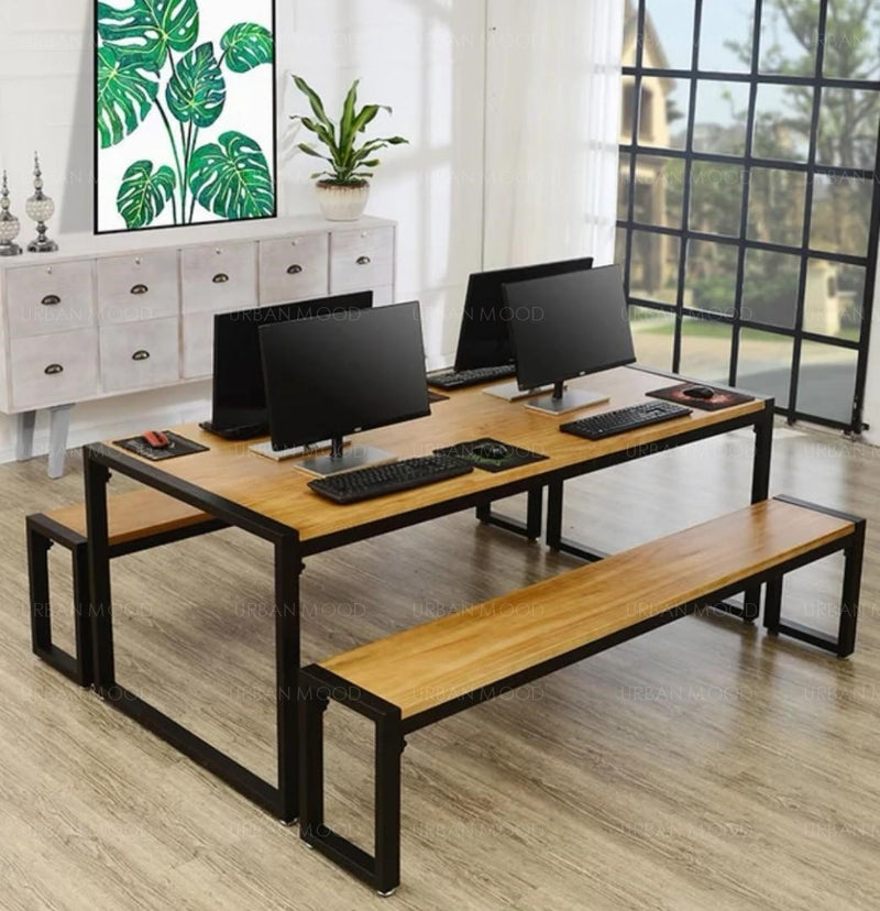 XANDER Modern Industrial Ultra Thin Office Study Table
