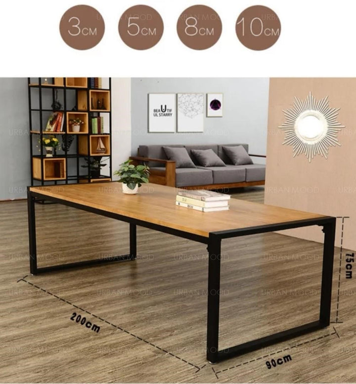 XANDER Modern Industrial Ultra Thin Office Study Table