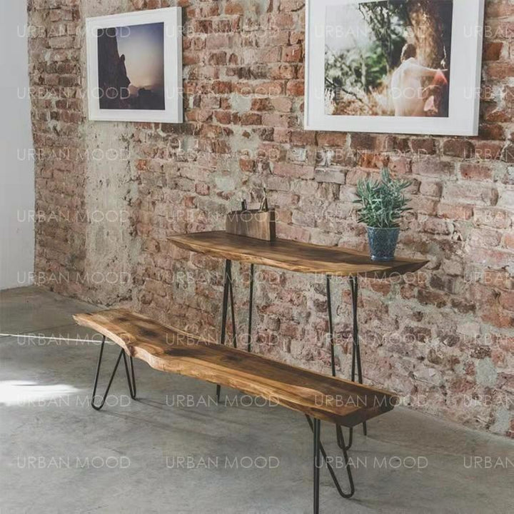 ZANE Suar Wood Dining Table & Bench