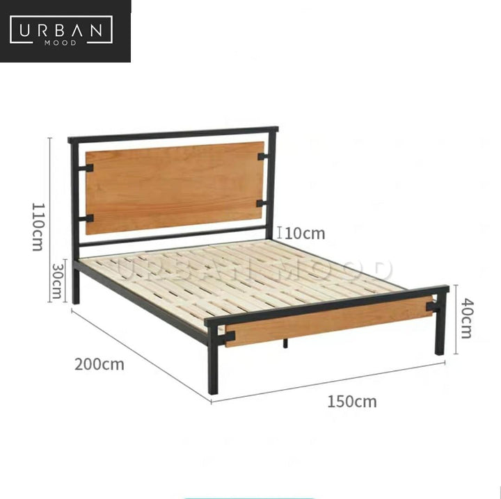 ZENITH Industrial Solid Wood Bedframe