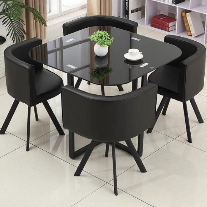 ZENTARO Modern Glass Dining Table And Chairs