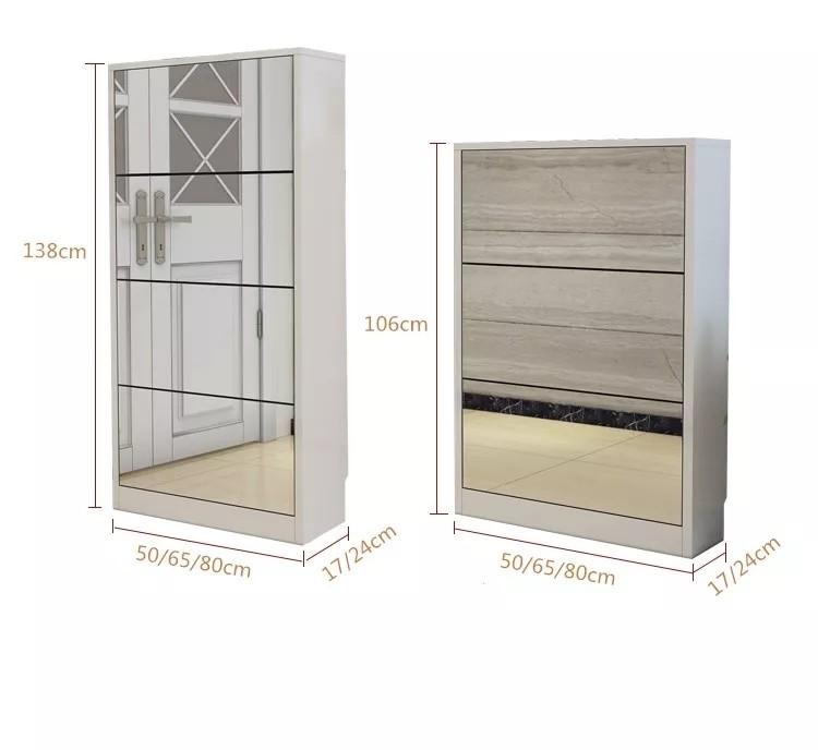 CHELSEA Ultra Slim Mirror Shoe Cabinet