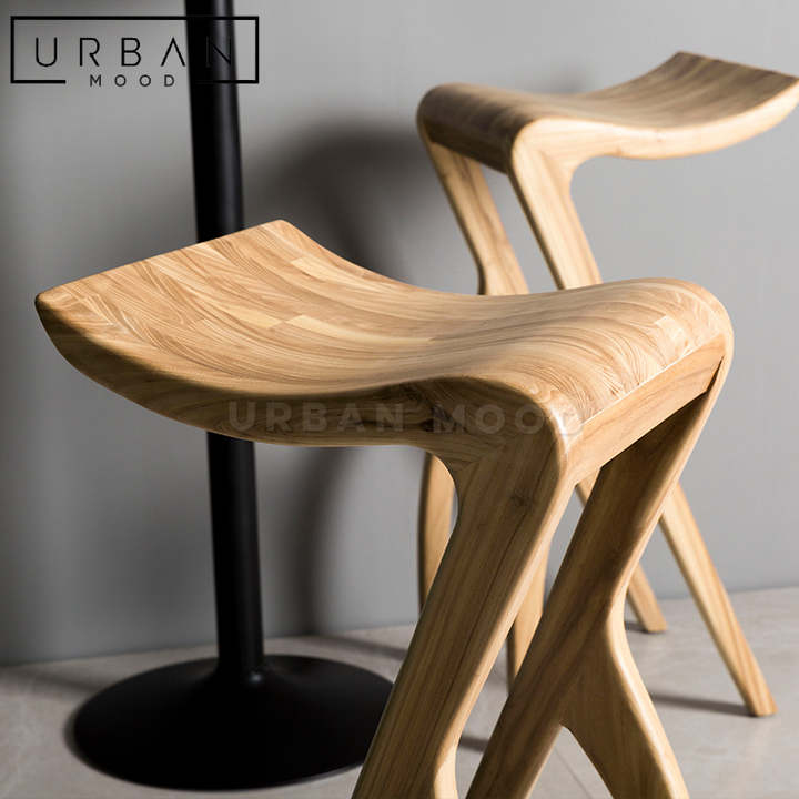 CLAVIS Modern Solid Wood Bar Stool