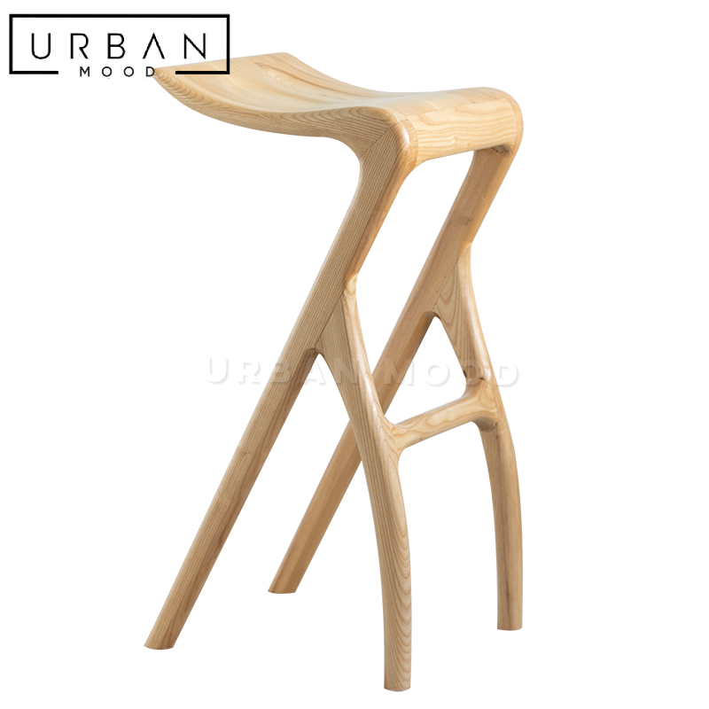 CLAVIS Modern Solid Wood Bar Stool