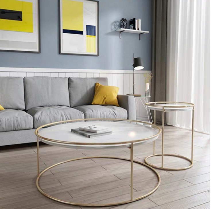 CORDELIA Modern Round Marble Coffee Table