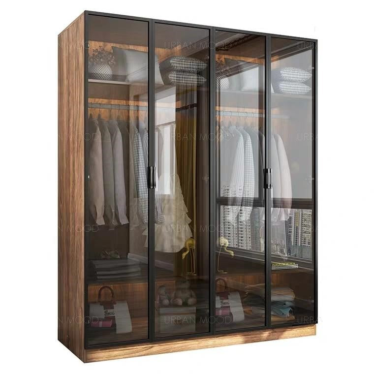 DALLAS Modern Industrial Glass Wardrobe