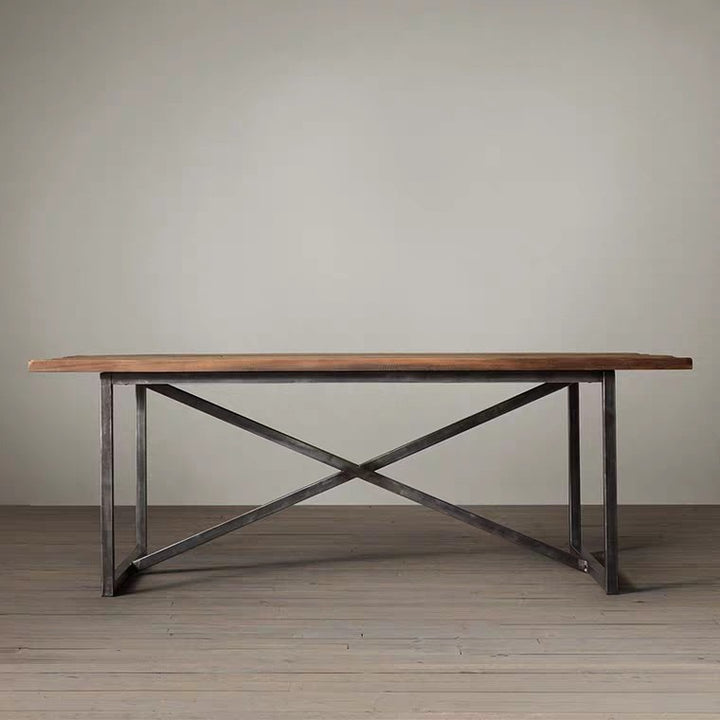 DAWSON Modern Industrial Solid Wood Table