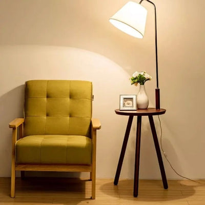 (Clearance) FLORENCE Solid Wood Standing Lamp Side Table