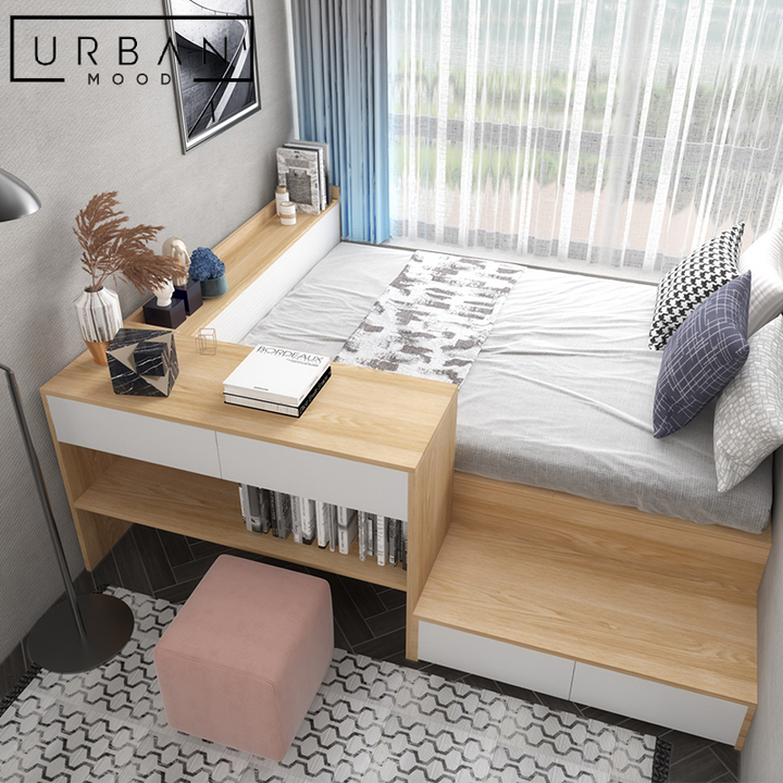 FOUNDRY Modern Storage Bedframe & Study Table