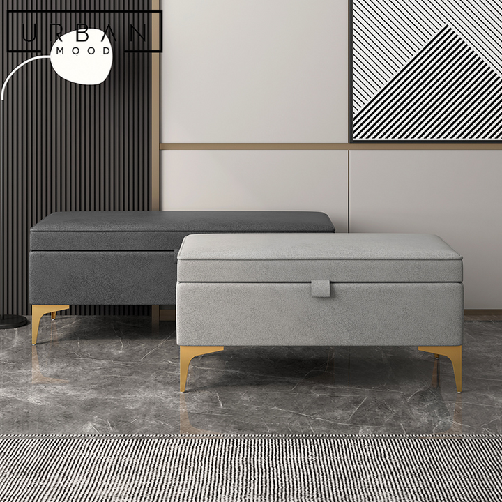 GAEL Modern Fabric Storage Ottoman