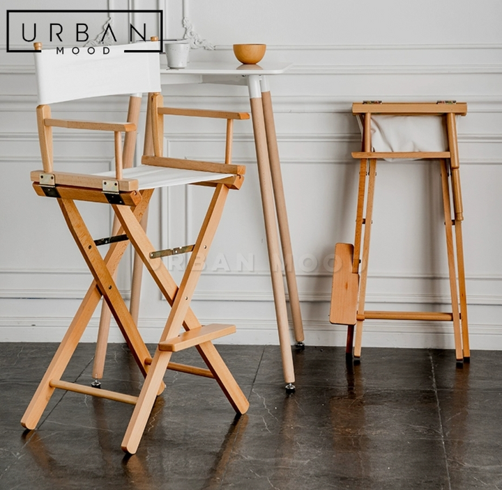 ICONO Modern Solid Wood Bar Stool