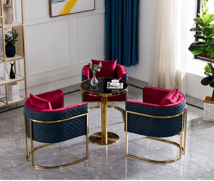 KARRIE Modern Cafe Velvet Armchair