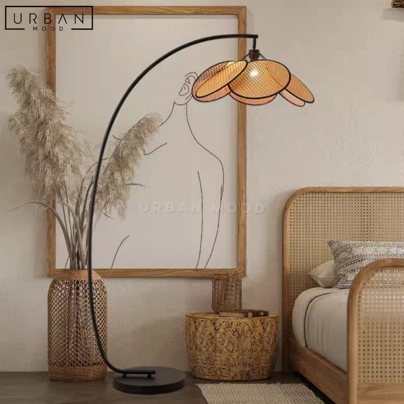 KNOTS Vintage Rattan Floor Lamp
