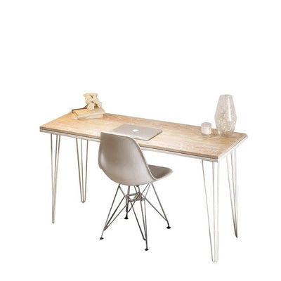 LEANNA Modern Industrial Solid Wood Slim Study Table