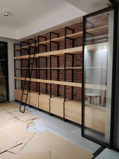 LOFI Modern Industrial Solid Wood Bookshelf