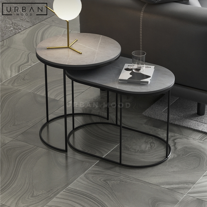 LYNDSY Modern Sintered Nesting Side Tables